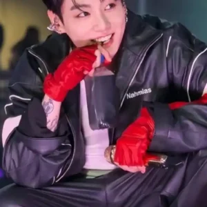 order now BTS World Tour Stanford Jungkook Nahmias Leather Jacket