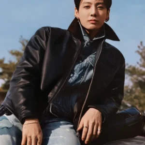 shop now Jungkook Leather Jacket