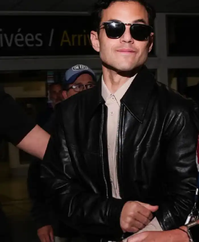 shop now Rami Malek 79th Cannes Film Festival Leather Jacket