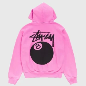 8 Ball Garment Dyed Pink Hoodie Shop Now