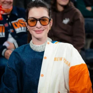 Anne Hathaway Knicks Jacket