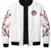 BTS Cherry Blossom White Bomber Jacket