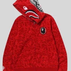 Bape 30th Anniversary Shark Red Camo Hoodie