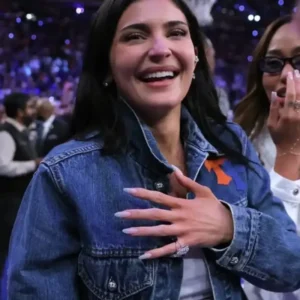 Basketball Finals Kylie Jenner Game 4 Denim Jacket