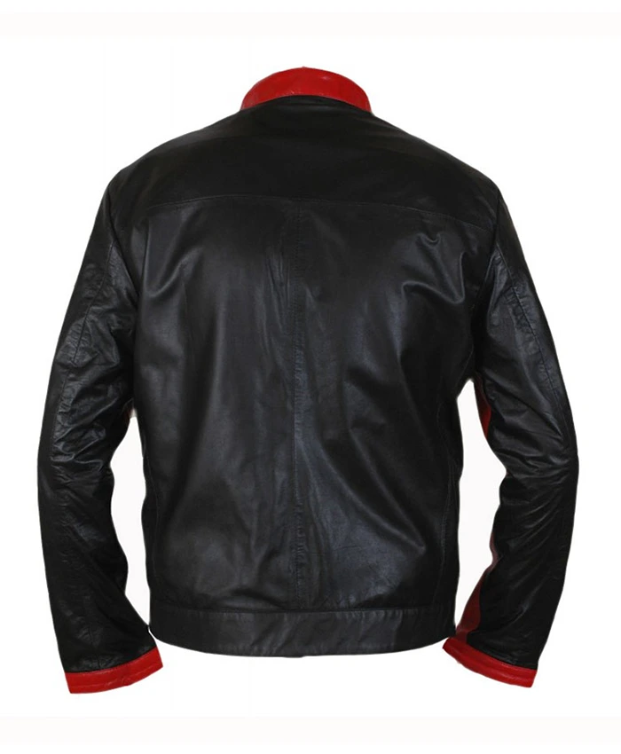 Batman The Dark Knight Red Cafe Racer Biker Jacket - Image 2