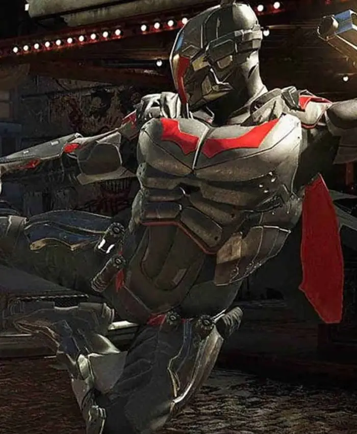 Batman Injustice 2 Grey Leather Jacket - Image 2