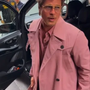 Brad Pitt 2026 Pink Trench Coat For Sale