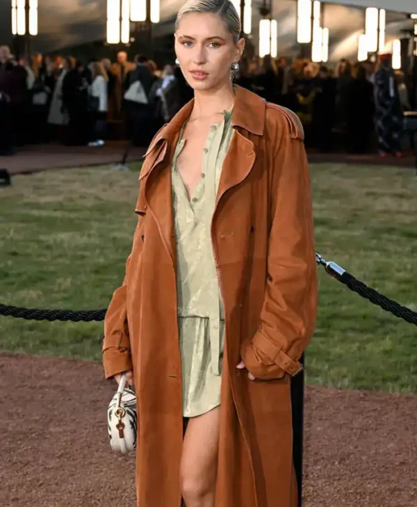 Burberry Summer 2026 Show Iris Law Suede Coat