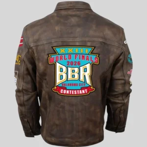 Buy BBR World Finals 2026 Brown Leather Jacket