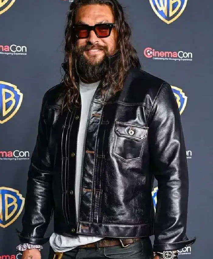 Buy CinemaCon Jason Momoa Black Leather Jacket