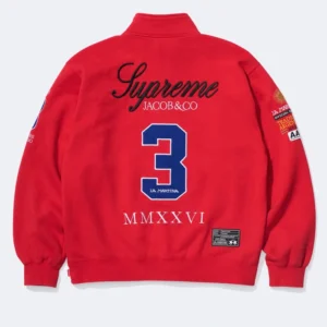 Buy Supreme La Martina Red Zip-Up Sweatshirt