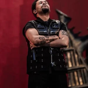 Buy The Weeknd Copenhagen Night 2 Studded Black Leather Vest