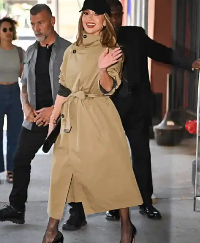 CBS Studios 2026 Jennifer Lopez Khaki Coat
