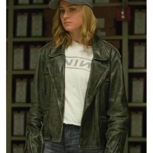 Carol Danvers Captain Marvel Green Leather Jacket