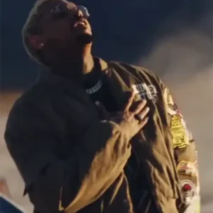 Chris Brown IT DEPENDS OBVIOUS Brown Bomber Jacket For Sale