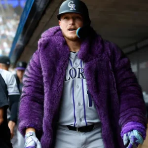 Colorado Rockies Hunter Goodman Purple Fur Coat