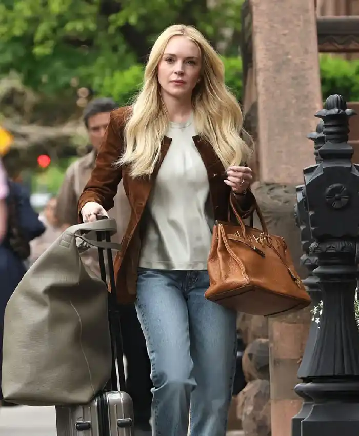 Count Me Lies Lindsay Lohan Suede Blazer