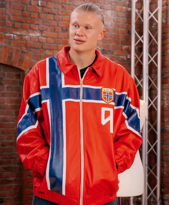 Erling Haaland Custom Norway Leather Jacket
