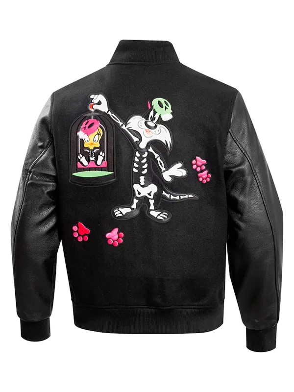 Film-Series-Looney-Tunes-Sylvester-Unisex-Black-Wool-and-Leather-Varsity-Jacket.webp