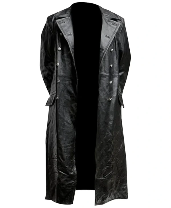 German Military Leather Trench Coat - Image 2