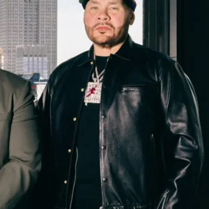 Get Fat Joe NBA Finals Game 3 Black Leather Jacket