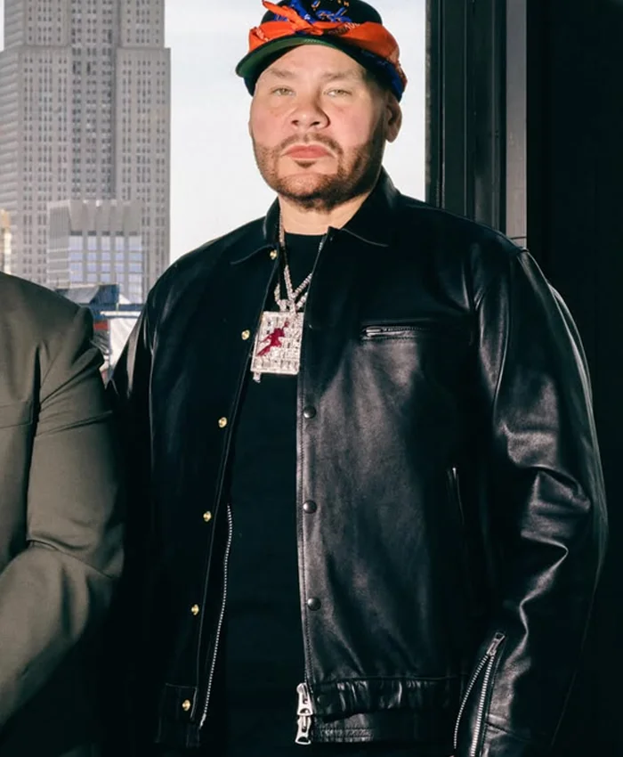 Get Fat Joe NBA Finals Game 3 Black Leather Jacket