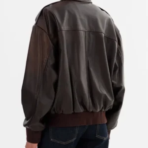 Get In the City Lindsay Hubbard Leather Bomber Jacket