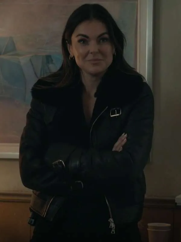 Get Karla Dixon Reacher S02 Shearling Leather Jacket