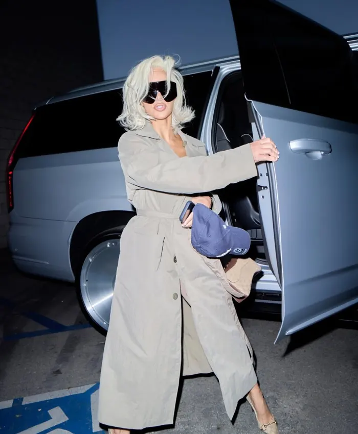 Get Kim Kardashian Beige Gucci Trench Coat