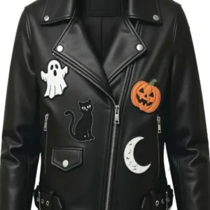 Ghost-Pumpkin-and-Cat-Patches-Halloween-Black-Biker-Leather-Jacket.webp