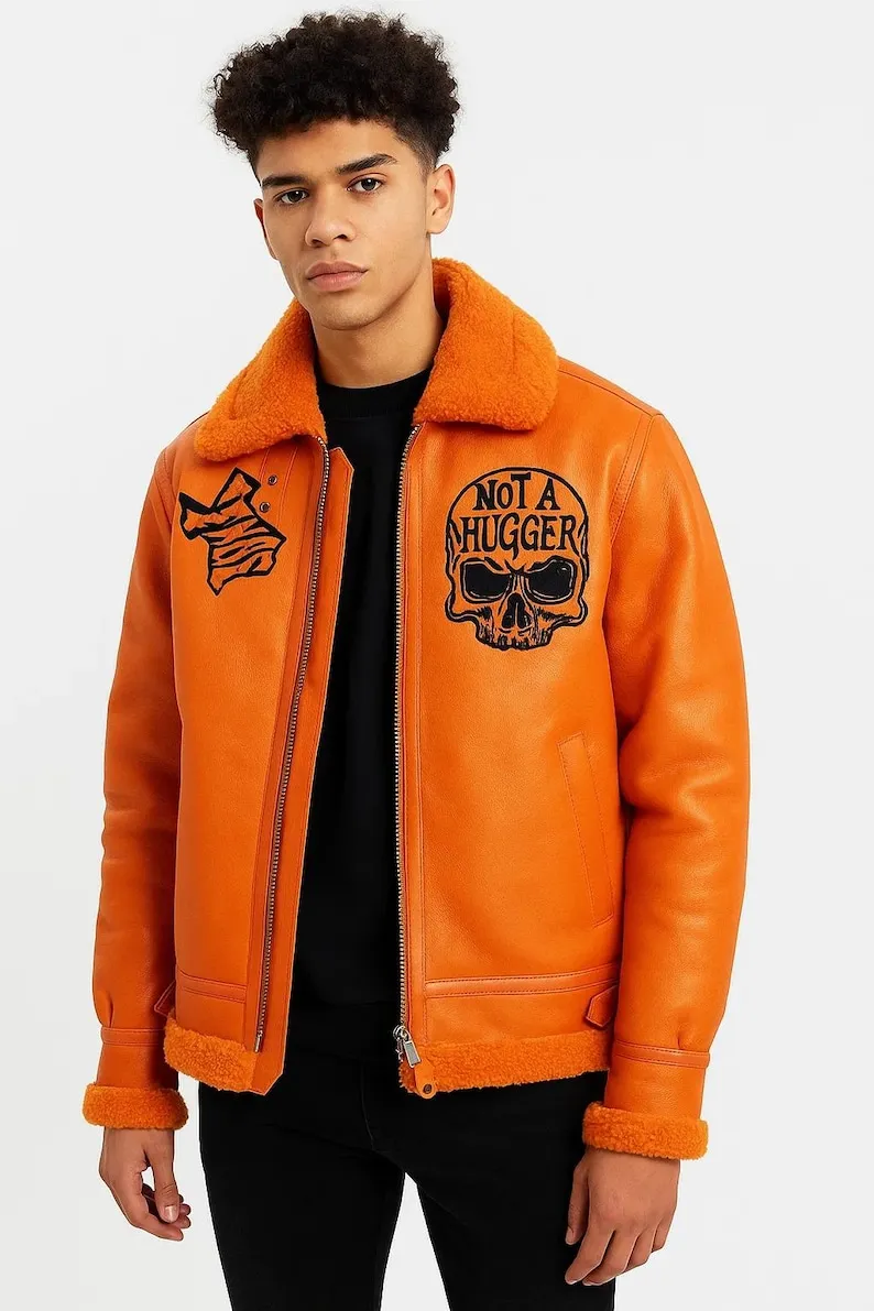 Halloween Orange Shearling Jacket