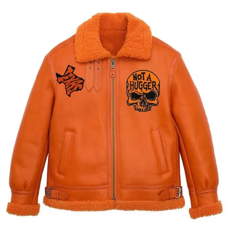 Halloween Orange Shearling Jacket - Image 3