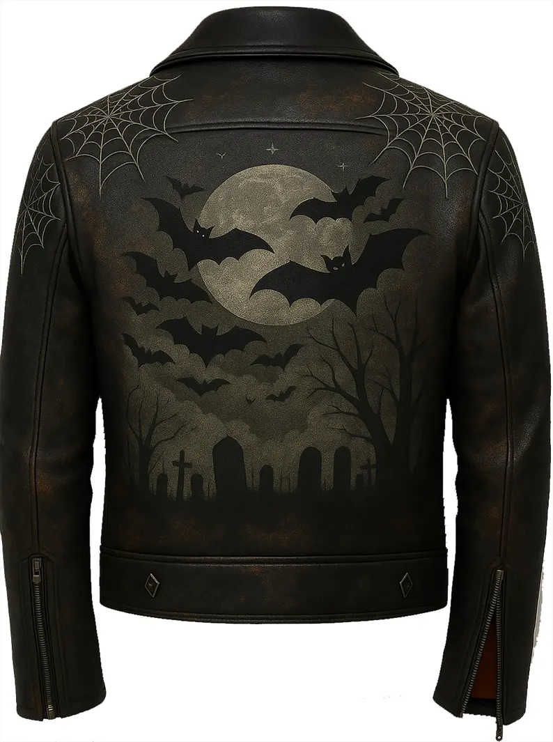 Halloween-Specter-Leather-Jacket-Glow-in-Dark-Webs-Gothic-Bats-back.webp