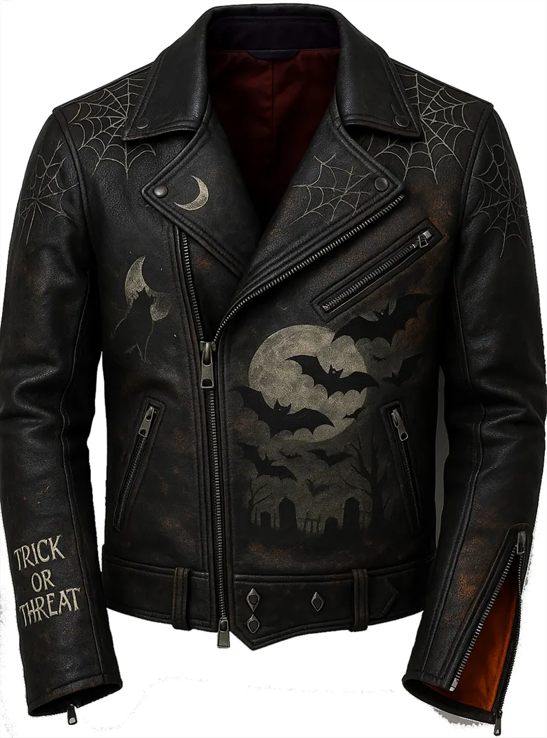 Halloween-Specter-Leather-Jacket-Glow-in-Dark-Webs-Gothic-Bats-front.webp