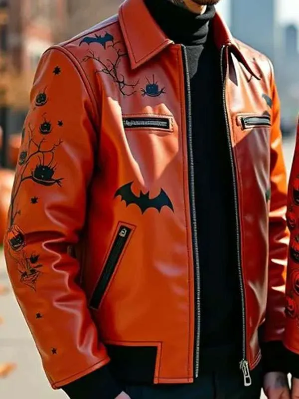 Haunted Castle Halloween Leather Jacket - Image 2