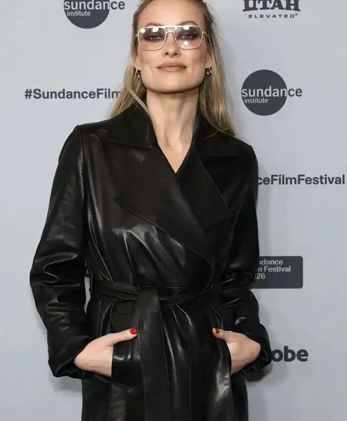 I Want Your Sex Olivia Wilde Leather Trench Coat