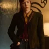 I Will Find You S01 Britt Lower Brown Suede Jacket