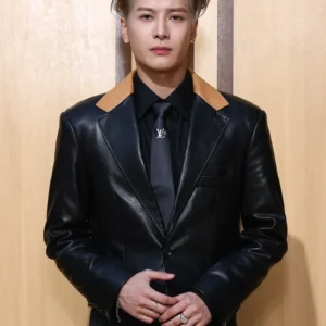 Jackson Wang Louis Vuitton SS27 Black Leather Jacket