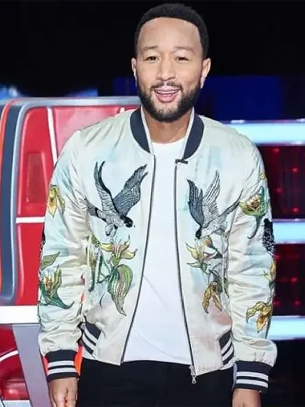 John Legend Bird Print Bomber Jacket