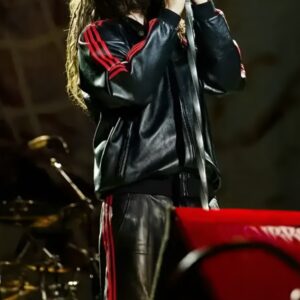 Jonathan Davis Black Leather Tracksuit