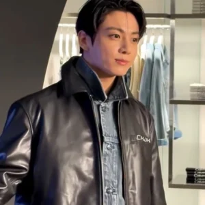 Jungkook Black Leather Jacket