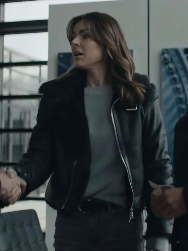 Karla Dixon Reacher S02 Shearling Leather Jacket for Sale