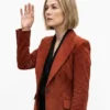 Ladies First 2026 Rosamund Pike Suede Blazer