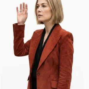 Ladies First 2026 Rosamund Pike Suede Blazer