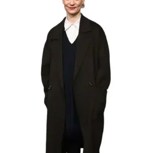 Leviticus 2026 Mia Wasikowska Black Wool Coat