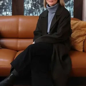 Leviticus 2026 Mia Wasikowska Black Wool Coat Buy Now