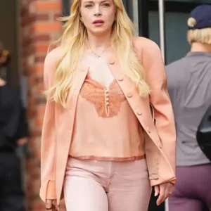 Lindsay Lohan Count My Lies 2026 Peach Jacket