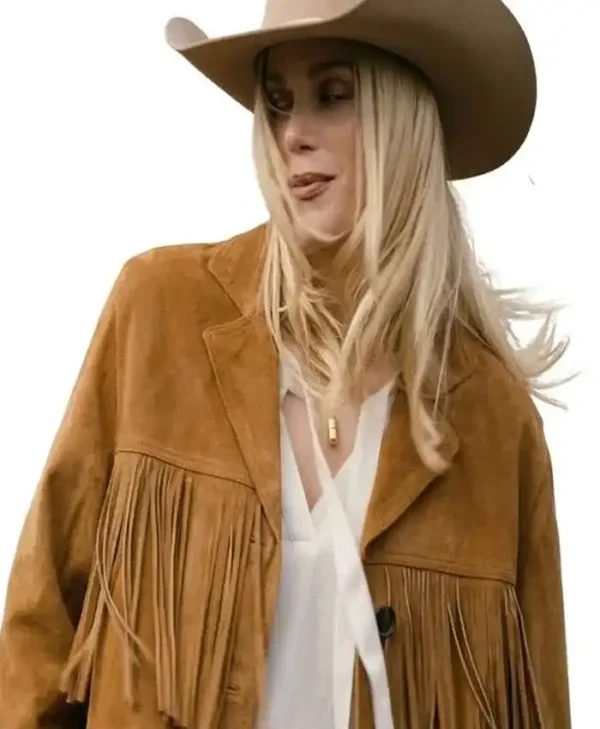 Marshals S01 Ellyn Jameson Fringe Leather Jacket