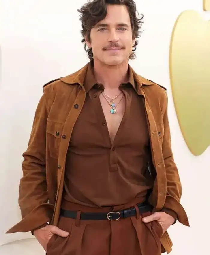 Matt Bomer Outcome 2026 Suede Leather Jacket