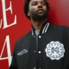 Mitchell & Ness Black Authentic Branded Wool Varsity Jacket